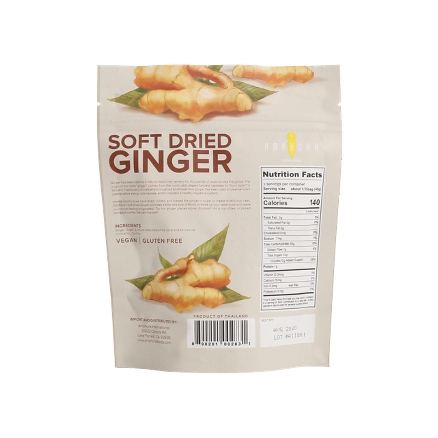 Amphora International, Inc. Conventional Soft Dried Ginger